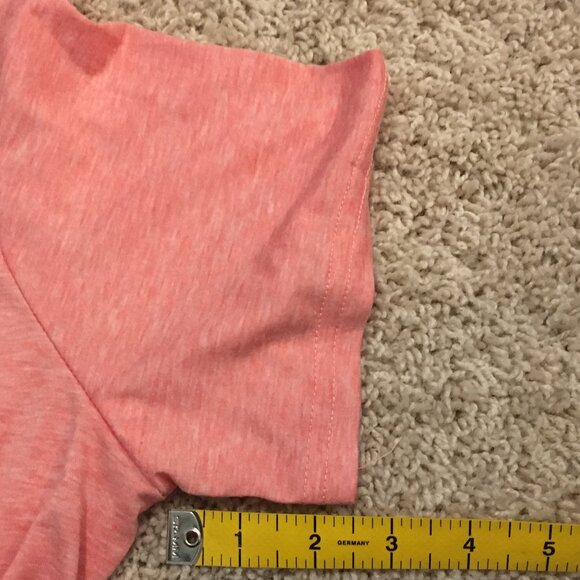 Coral Pink Womens Zipper + Button Punky Brewster Quirky Petal Hem A-line Tee XL - Picture 14 of 14